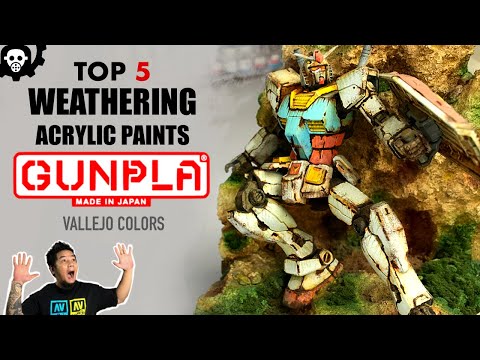 HOW to Weather GUNPLA for beginners | TOP 5 Weathering Acrylic Paints | 2021 | Vallejo Colors