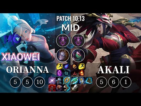 DMO Xiaowei Orianna vs Akali Mid - KR Patch 10.13