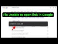 Unable To Open Link In Google Quick Fix