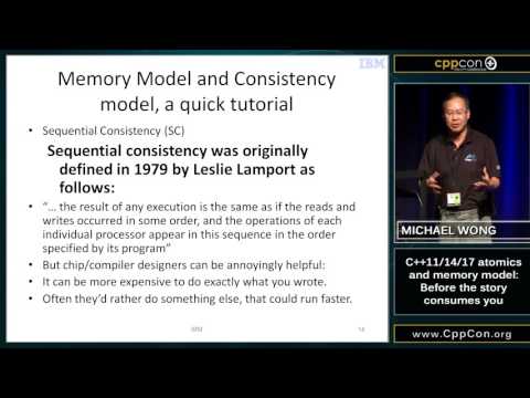 CppCon 2015: Michael Wong “C++11/14/17 atomics and memory model..."