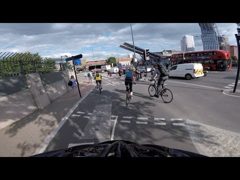 Silly Cyclist almost hits another cyclist!
