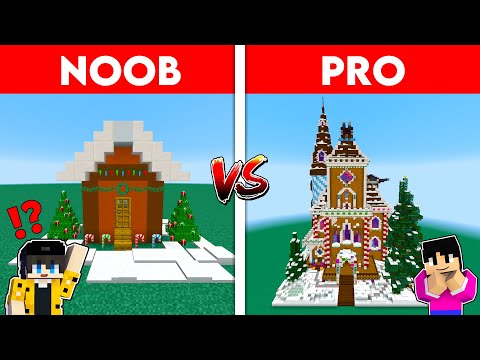 EPIC GINGERBREAD HOUSE BUILD OFF! NOOB vs PRO | Minecraft (Tagalog)
