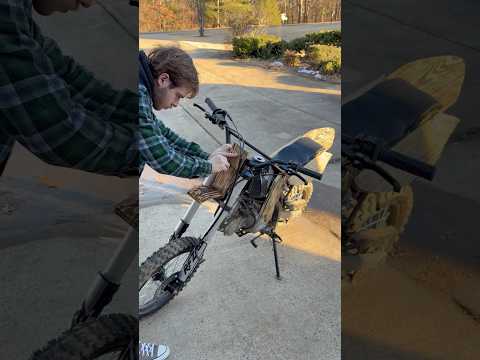 I Built A Seat For My DIY Wood Dirt Bike #shorts