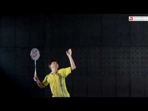 Badminton: Drop Vorhand (seitlich)