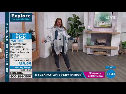 MarlaWynne – Gemusterter Jacquard-Strick-Drama-Topper