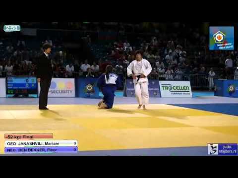 Judo 2013 European Championships U18 Tallinn: Janashvili (GEO) - den Dekker (NED) [-52kg] final