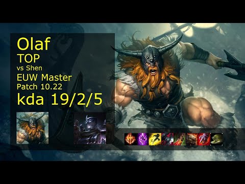 Olaf vs Shen Top - EUW Master 19/2/5 Patch 10.22 Gameplay