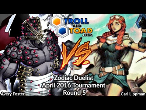 Avery Foster (BA) Vs Carl Lippman (Kozmo) - Yugioh ZD April 2016 Tournament R5