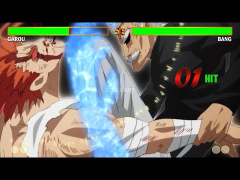 Garou VS Bang With Healthbars | One Punch Man