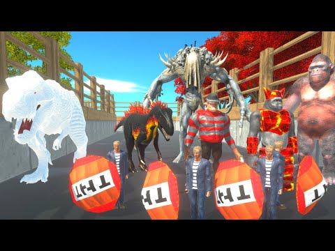 Primatas + Dinos C. Desafiam Diabólicos + I-Rex + Freddy Krueger para Pegar os Cowards Coles