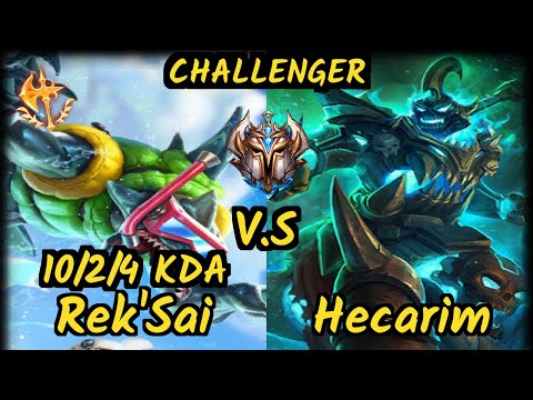 4LaN (REK'SAI) vs HECARIM - 10/2/4 KDA JUNGLE CHALLENGER GAMEPLAY - BR