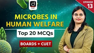 Top 20 MCQs for Boards + CUET | Episode 13| Biology | Microbes in Human Welfare| Drishti CUET