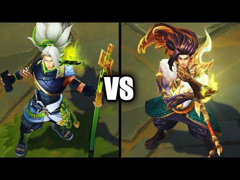 Inkshadow Yasuo vs Truth Dragon Yasuo Skins Comparison (League of Legends)
