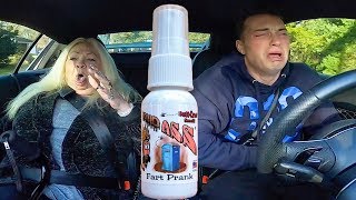 Fart Spray Prank On Grandmom *TRAPPED IN CAR*