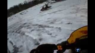 preview picture of video 'Drift Busting Jumping Snowmobiles'