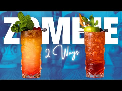 How to Make a Zombie Cocktail 2 Ways! | The Best Tiki Drink | Rum Cocktails
