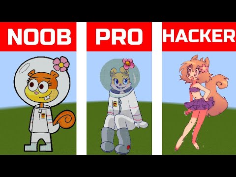 NOOB VS PRO VS HACKER Minecraft Pixel art Sandy Cheeks (SpongeBob SquarePants)
