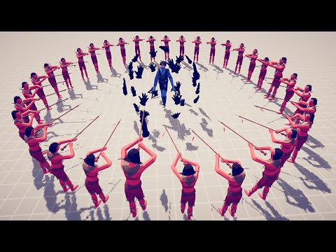 Dark Peasant in Circle by 50x Ranged Units - Totally Accurate Battle Simulator TABS