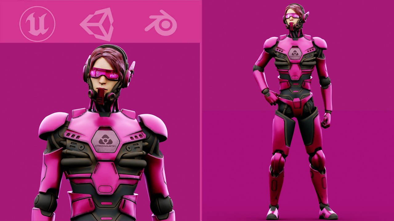 CYBORGTOPIA B-35 Auto-Rig Pro Rigged For Mixamo Unreal Engine Unity 3D Model
