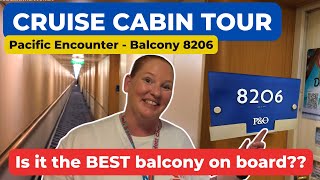 Cruise Cabin Tour - Pacific Encounter's Balcony Cabin 8206.