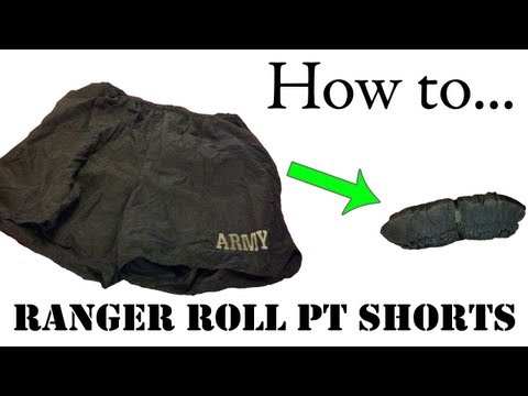 Army Packing Hack: How to Ranger Roll Shorts or Boxers - Basic Training APFU Uniform Tutorial