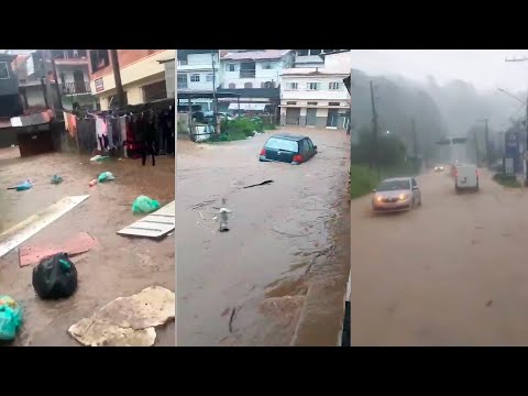 Nova Friburgo registra mais de 60 milímetros de chuva em 24h; Inmet emite alerta vermelho de 'grande perigo'