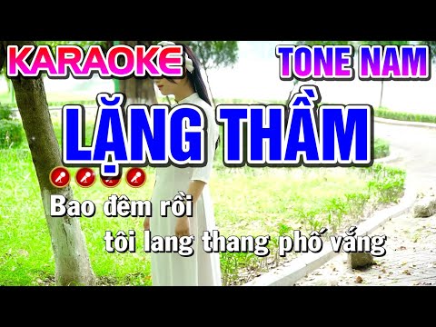 LẶNG THẦM Karaoke Nhạc Sống Tone Nam ( BEAT CHUẨN ) - Tình Trần Organ