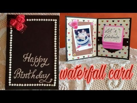 WATERFALL BIRTHDAY CARD ||HOW TO MAKE  WATERFALL CARD TUTORIAL ||HANDMADE BIRTHDAY CARD