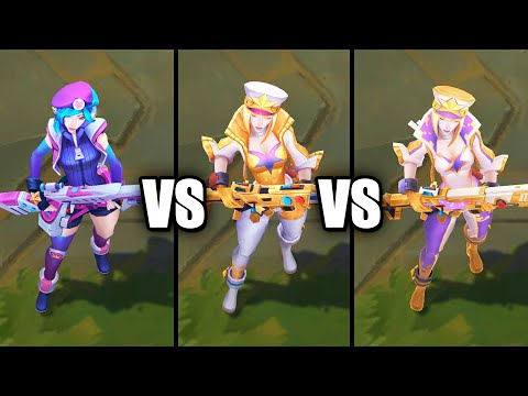 Prestige Arcade Caitlyn vs Arcade Caitlyn Skins Comparison (League of Legends)