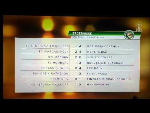 DFB Pokal 2014/15 Ergebnisse von der 1 Runde