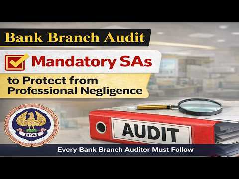 Bank Branch Audit - Mandatory SAs to Protect from Professional Negligence | Auditors must follow it
