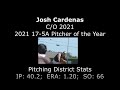 Josh Cardenas- 2021 Highlights (17-5A Pitcher of the Year)