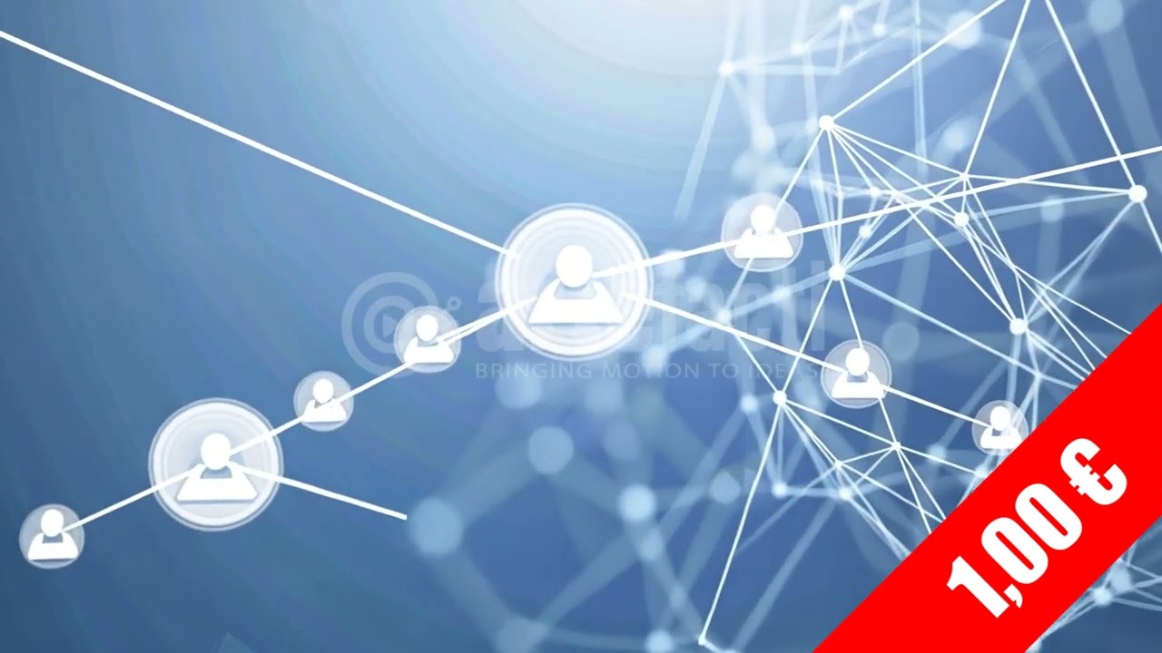 Blue Digital Network Nodes & Connections | HD Stock Footage (1920x1080)