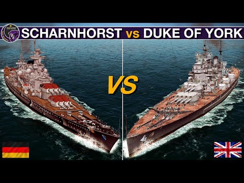 Scharnhorst vs HMS Duke Of York (KGV) Battleship (ROUND 2) | War On The Sea