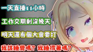 因攝取了許多咖啡因而精神很好的AKI，在煩惱該不該睡覺、睡不睡得著。AKI：明天早餐幫我準備法式吐司+荷包蛋+香腸。【アキロゼ/AkiRose/亞綺羅森】【HOLOLIVE中文】