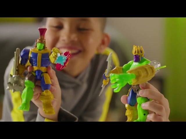 Vídeo relacionado con MixMashers Marvel, Thanos, Figura Deluxe Personalizable Mix-and-Match Avengers y Accesorios