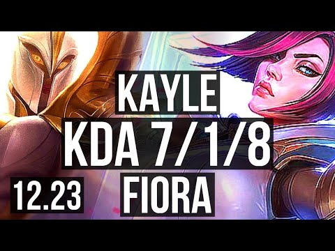 KAYLE vs FIORA (TOP) | 7/1/8, 2.5M mastery, 1200+ games, Godlike | KR Grandmaster | 12.23
