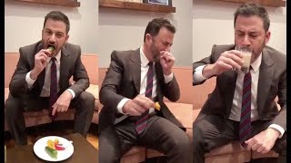 JIMMY KIMMEL does the &quot;Hot Pepper Challenge&quot; and gets the hiccups