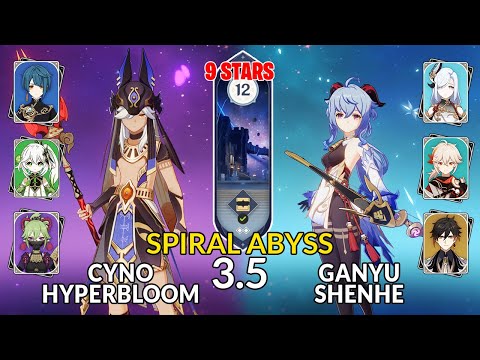 NEW 3.5 Spiral Abyss!│Cyno Hyperbloom & Ganyu Mono Cryo | Floor 12 - 9 Stars | Genshin Impact