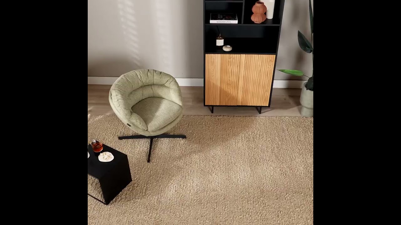 Sessel Porto drehbar Leinen off white