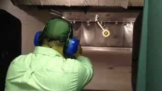 Target Is Moving at the Bridgeport Shooting Range. IDPA Marksman.