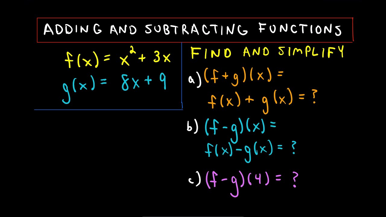 Functions: Adding and Subtracting