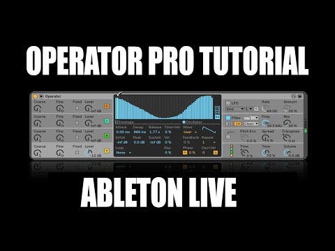 Ableton Operator Synth Tutorial Deep Dive