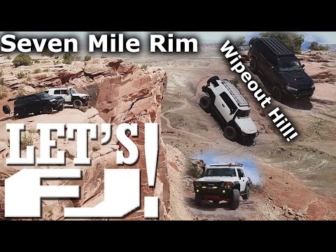 LET'S FJ! - Seven Mile Rim & Wipeout Hill -   FJ Cruiser & 4Runner Off-road - Moab