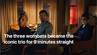 The three wombats became the iconic trio for 9  minutes straight