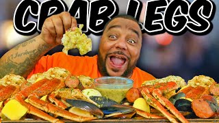 Experience the Mouth Watering  Seafood Feast.  Huge Crab Legs and Mussels.