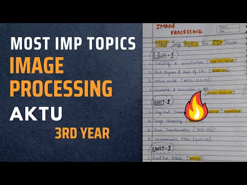 Image Processing Aktu | Image Processing Most important topics and ques | All Units | Aktu Exams