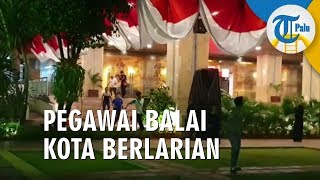 VIDEO Detik-detik Pegawai Balai Kota Berlarian Keluar ketika Gempa Terasa