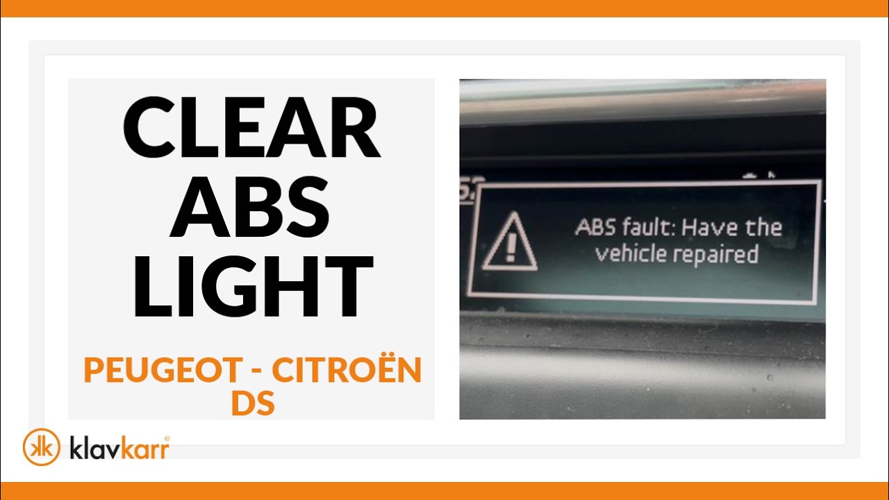 [TUTO] Clear ABS warning light – PEUGEOT – CITROËN – DS