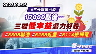 【量子戰情室】#陳武傑 0613 #三分鐘護台股 17000點後…三檔低本益潛力好股#3308聯德#5258虹堡#8114振樺電 (圖)